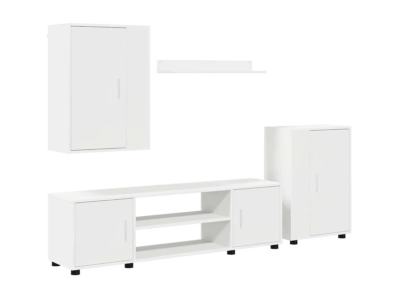 Ensemble de meuble TV 4 pièces 4 pièces Blanc Bois d'ingénierie