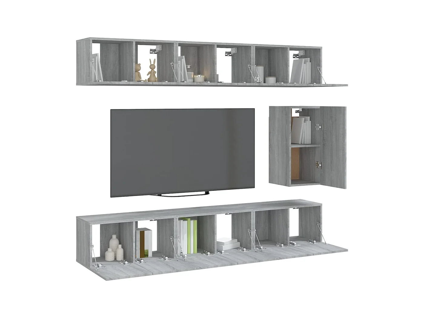 Ensemble de meubles TV 7 pièces Sonoma gris Bois d'ingénierie