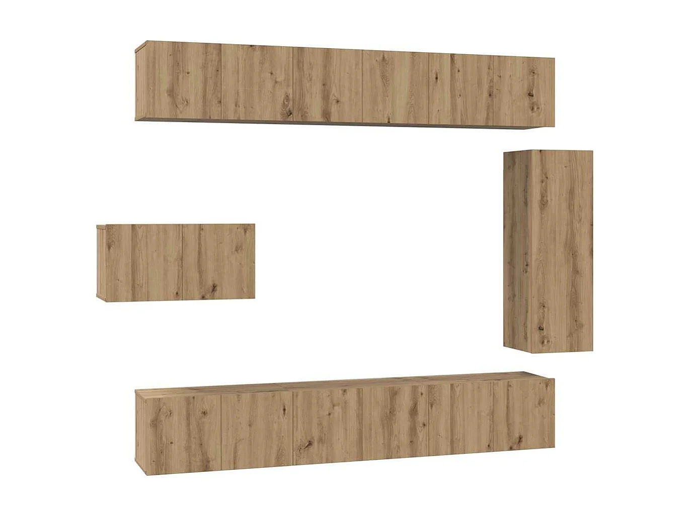 Ensemble meuble TV 8 pièces chêne artisanal 30,5 x 30 x 90 cm