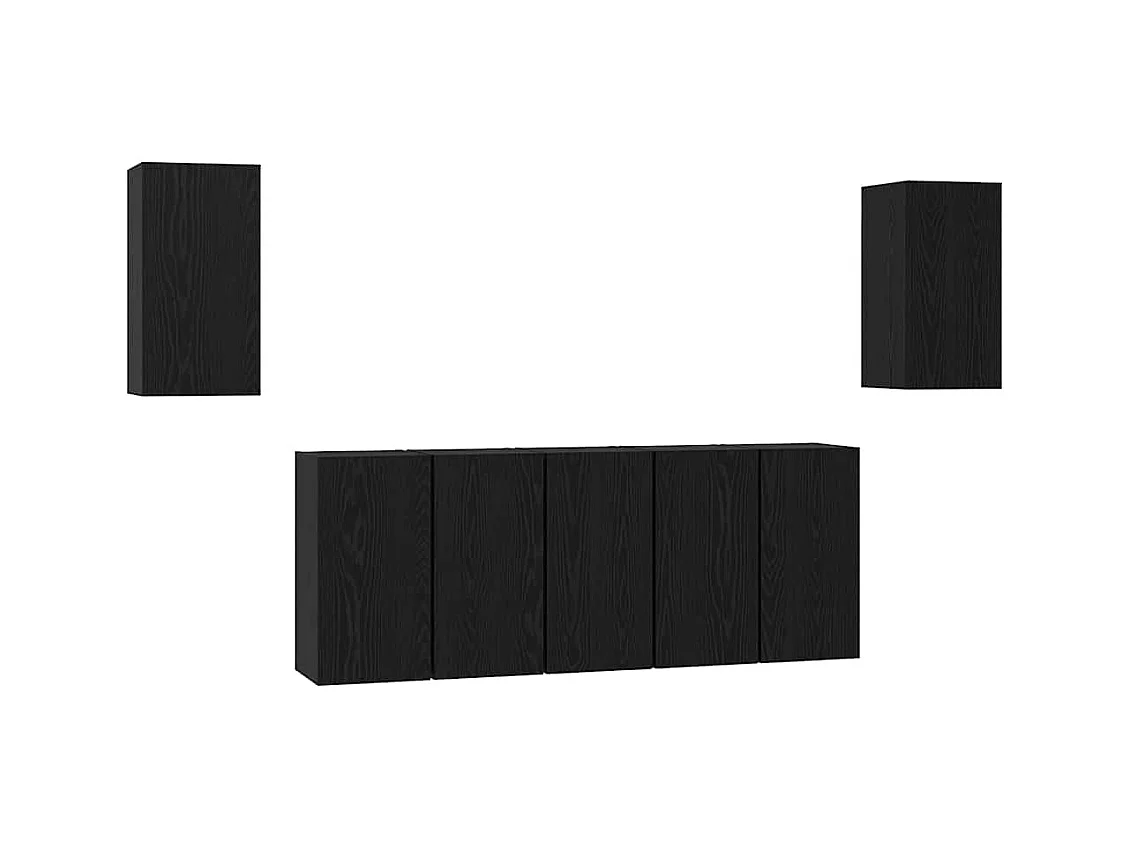 Ensemble meuble TV 7 pièces Chêne noir 30.5 x 30 x 60 cm