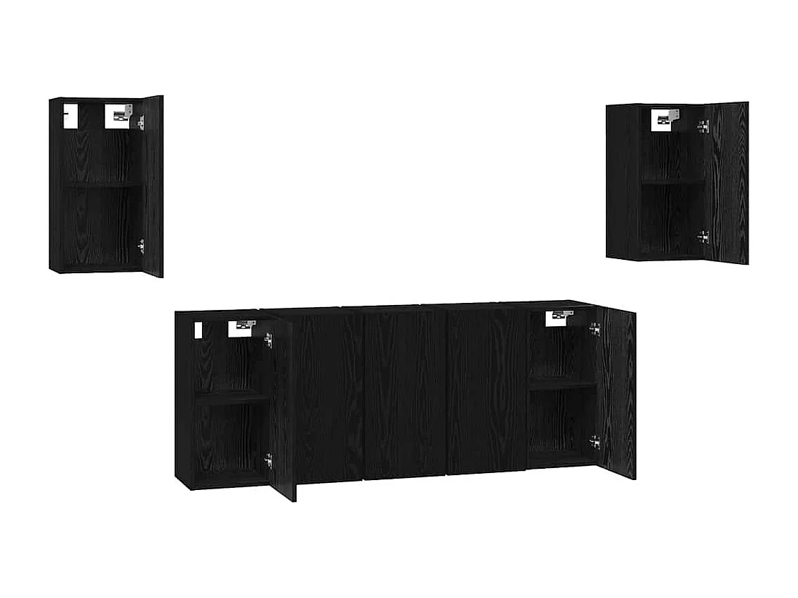 Ensemble meuble TV 7 pièces Chêne noir 30.5 x 30 x 60 cm
