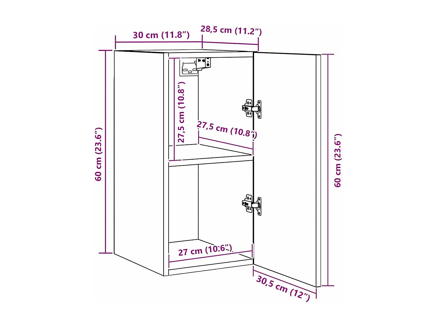 Ensemble meuble TV 7 pièces Chêne noir 30.5 x 30 x 60 cm