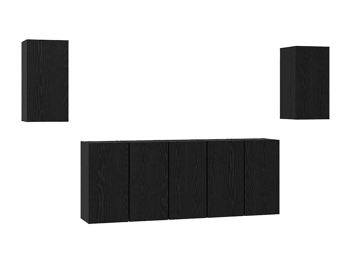 Ensemble meuble TV 7 pièces Chêne noir 30.5 x 30 x 60 cm