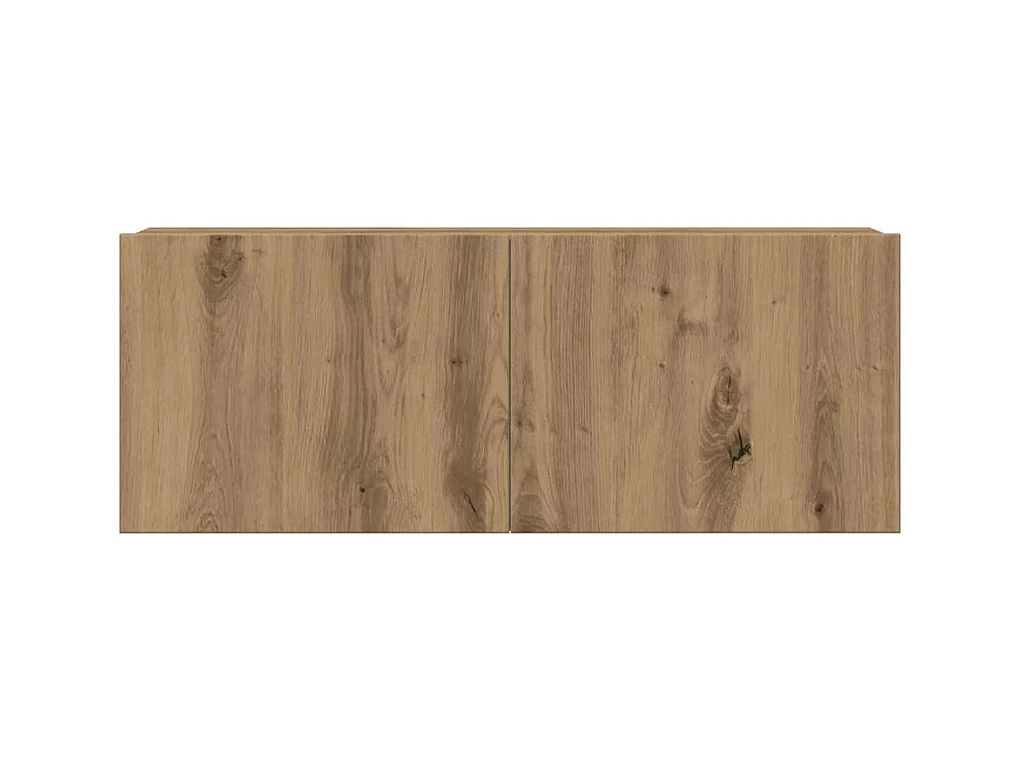 Ensemble de meuble TV mural 6 pièces chêne artisanal