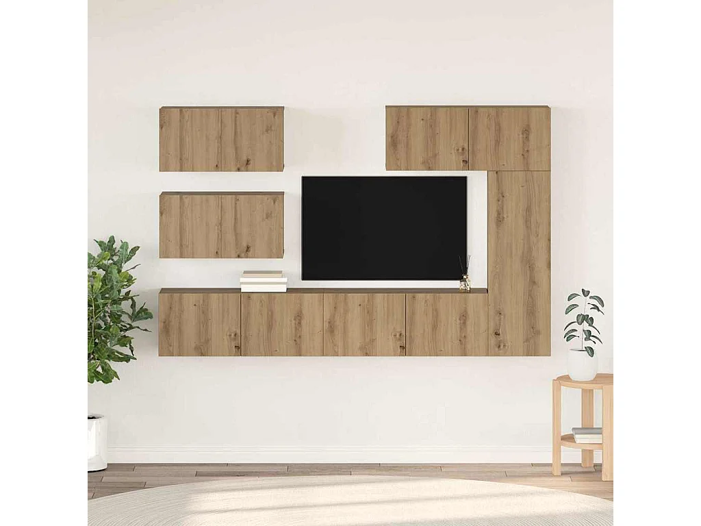Ensemble meuble TV 6 pièces chêne artisanal 30,5 x 30 x 90 cm