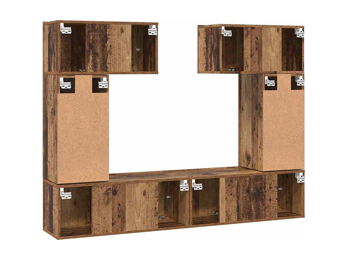 Ensemble meuble TV 6 pièces Bois ancien 80 x 30 x 30 cm