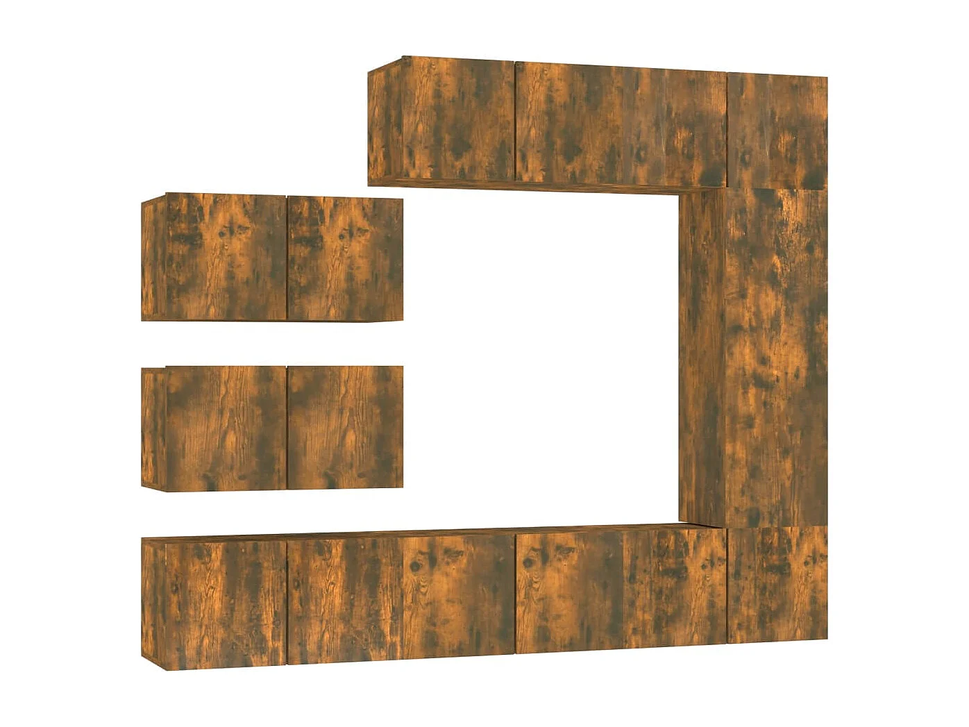 Ensemble de meubles TV 8 pièces Chêne fumé Bois d'ingénierie