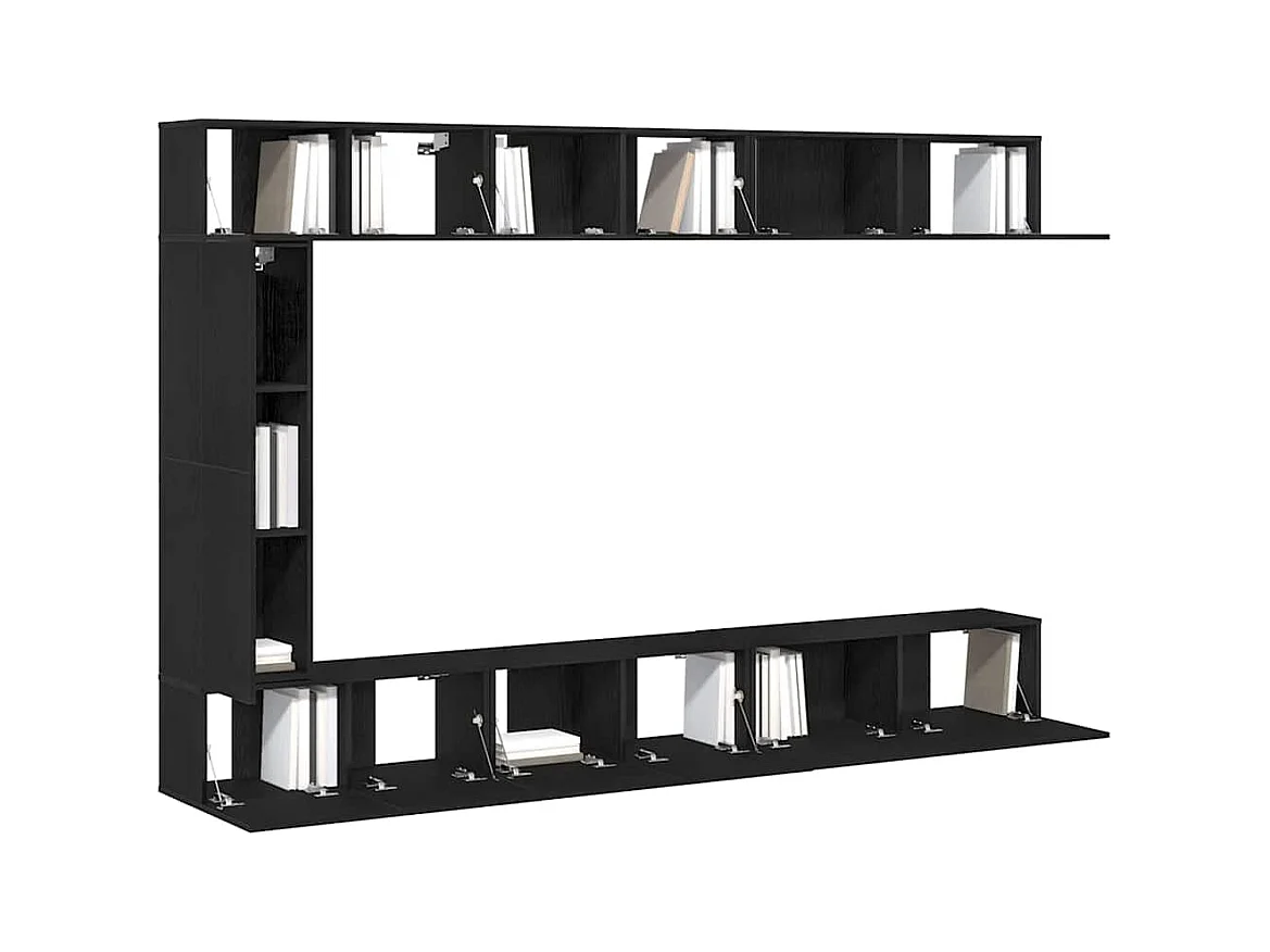 Ensemble meuble TV 9 pièces Chêne noir 30.5 x 30 x 110 cm