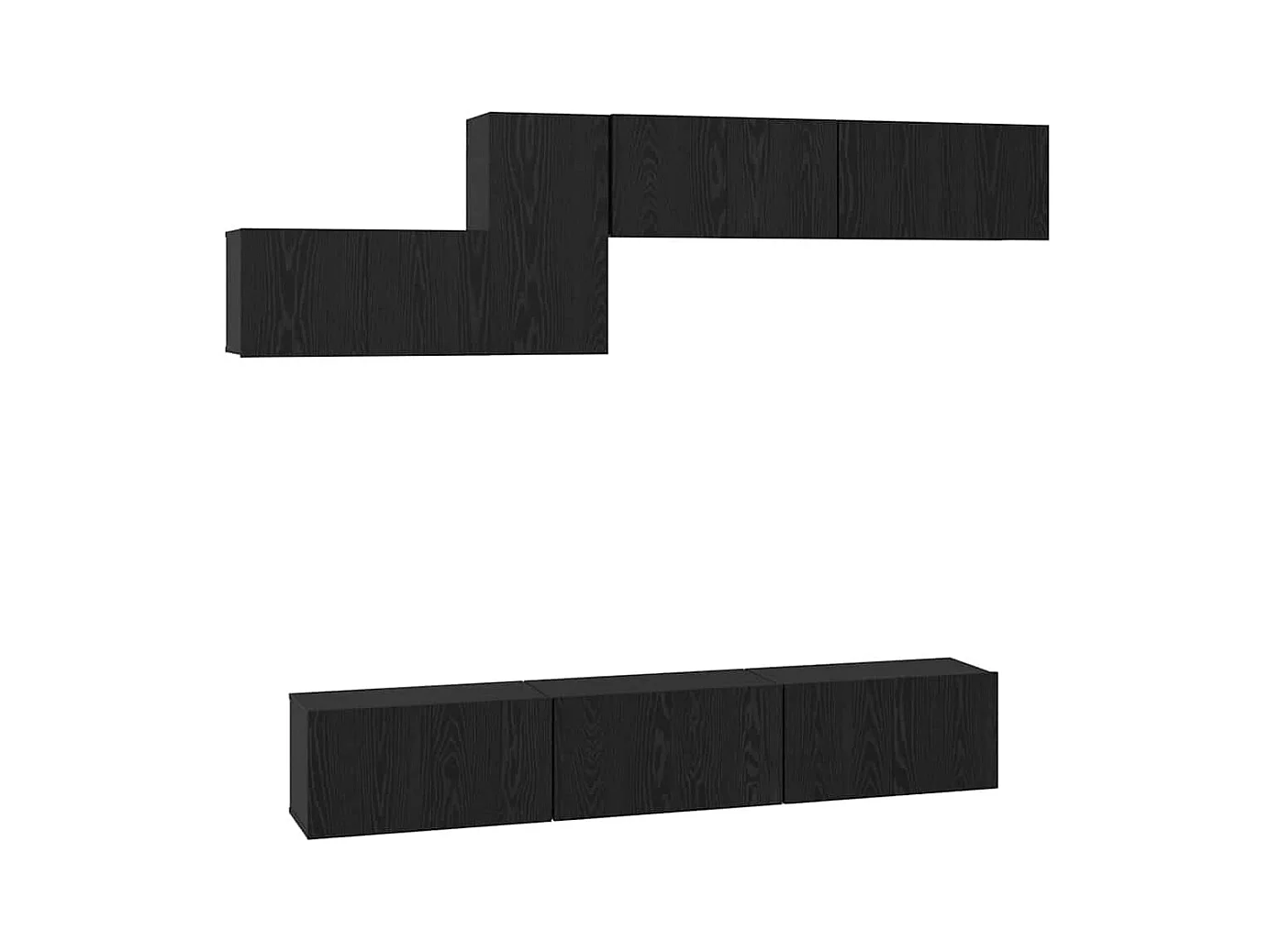 Ensemble meuble TV 7 pièces Chêne noir 60 x 30 x 30 cm