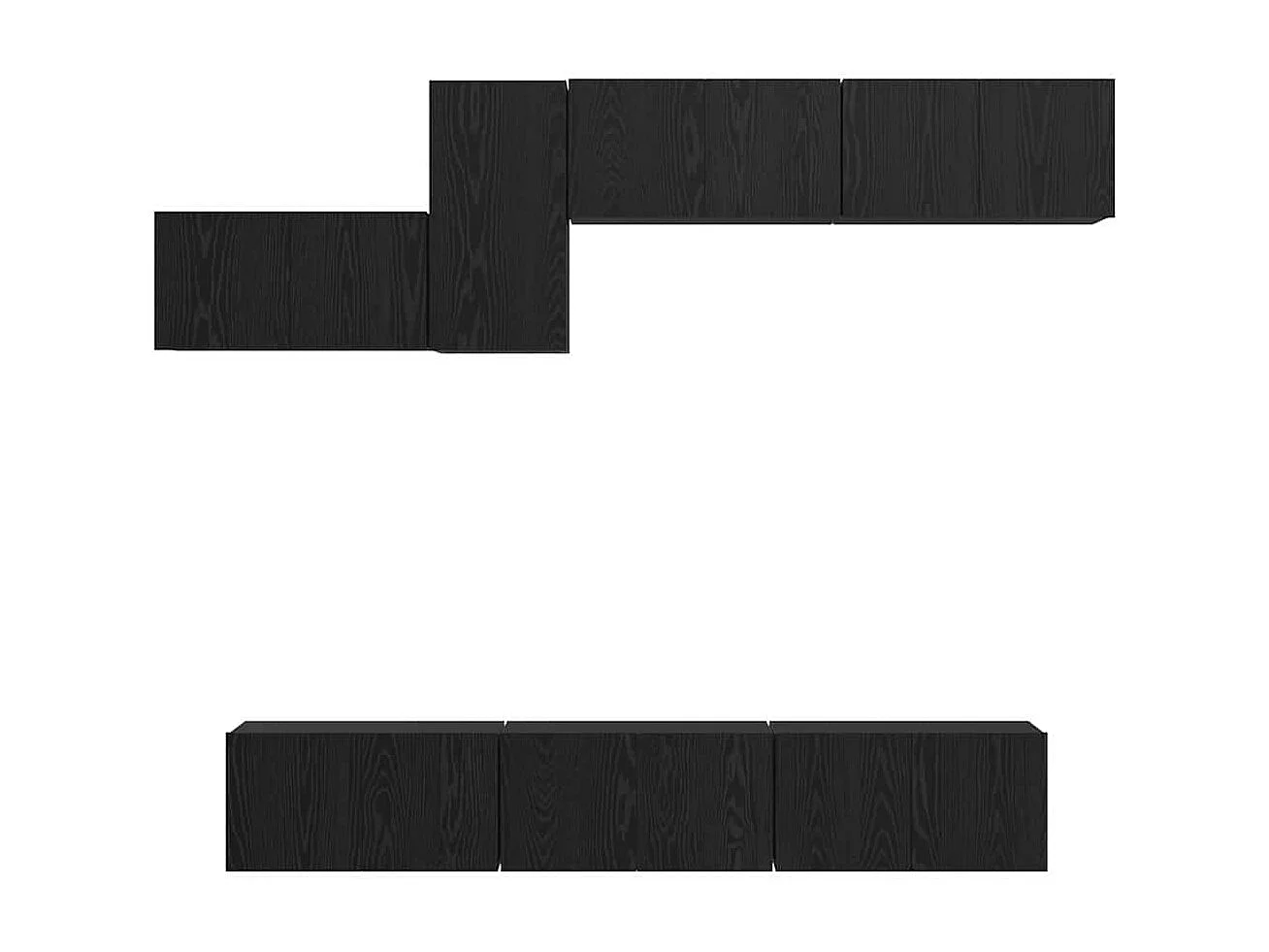 Ensemble meuble TV 7 pièces Chêne noir 60 x 30 x 30 cm