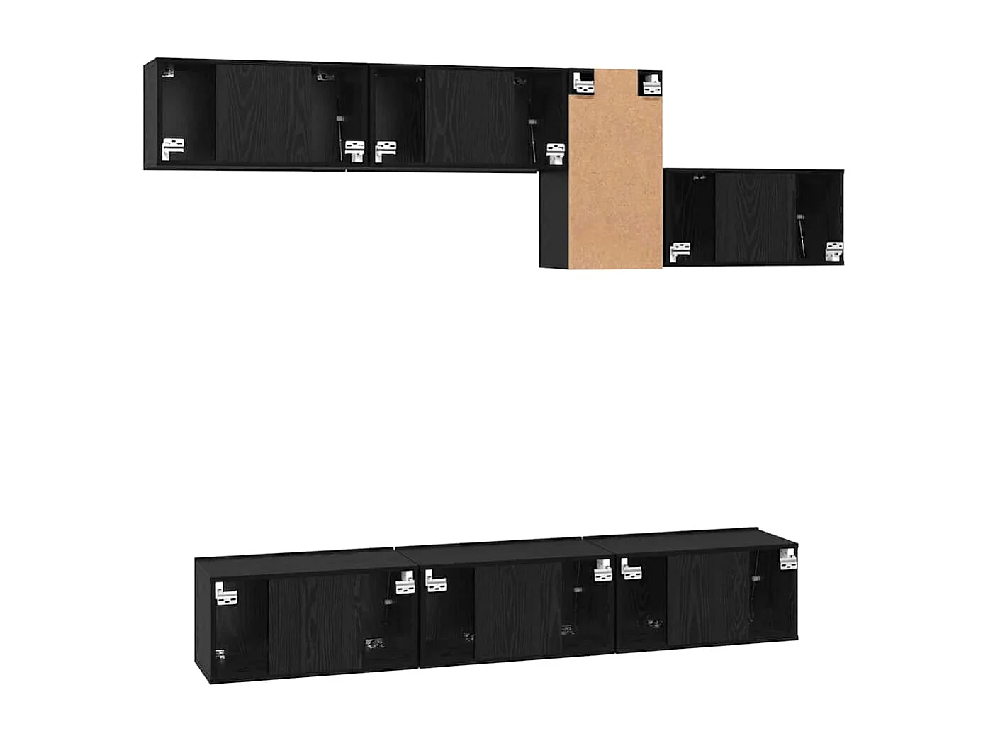 Ensemble meuble TV 7 pièces Chêne noir 60 x 30 x 30 cm