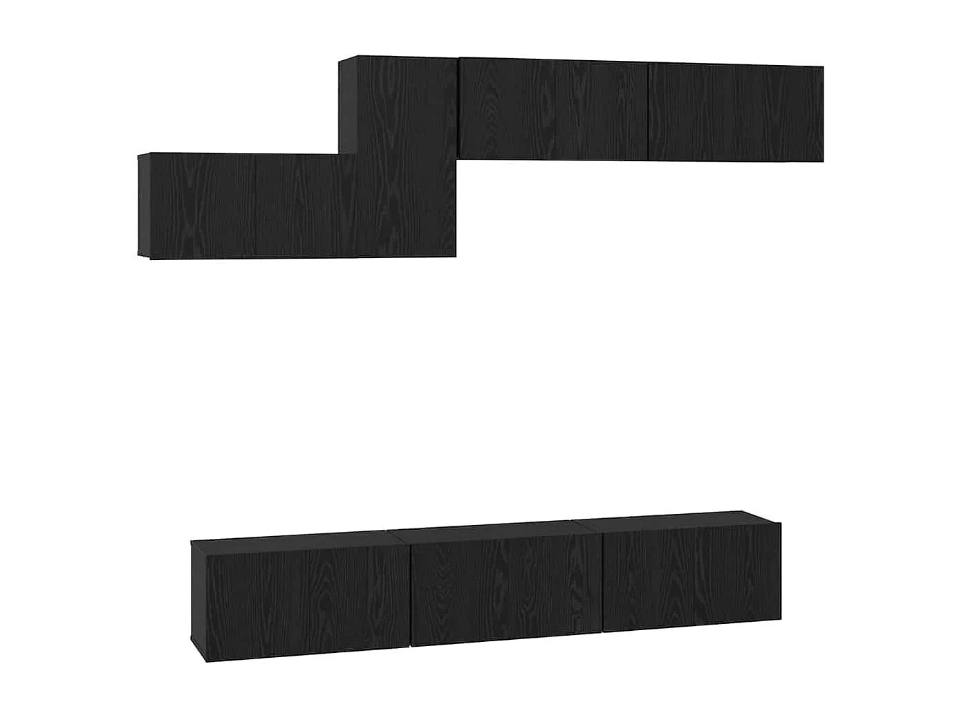 Conjunto de mueble de TV 7 pcs Roble negro 60 x 30 x 30 cm