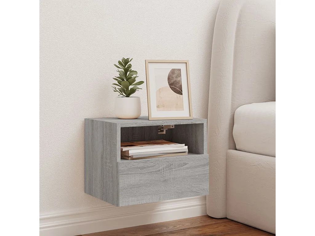 Meuble TV mural sonoma gris 40x30x30 cm bois d'ingénierie