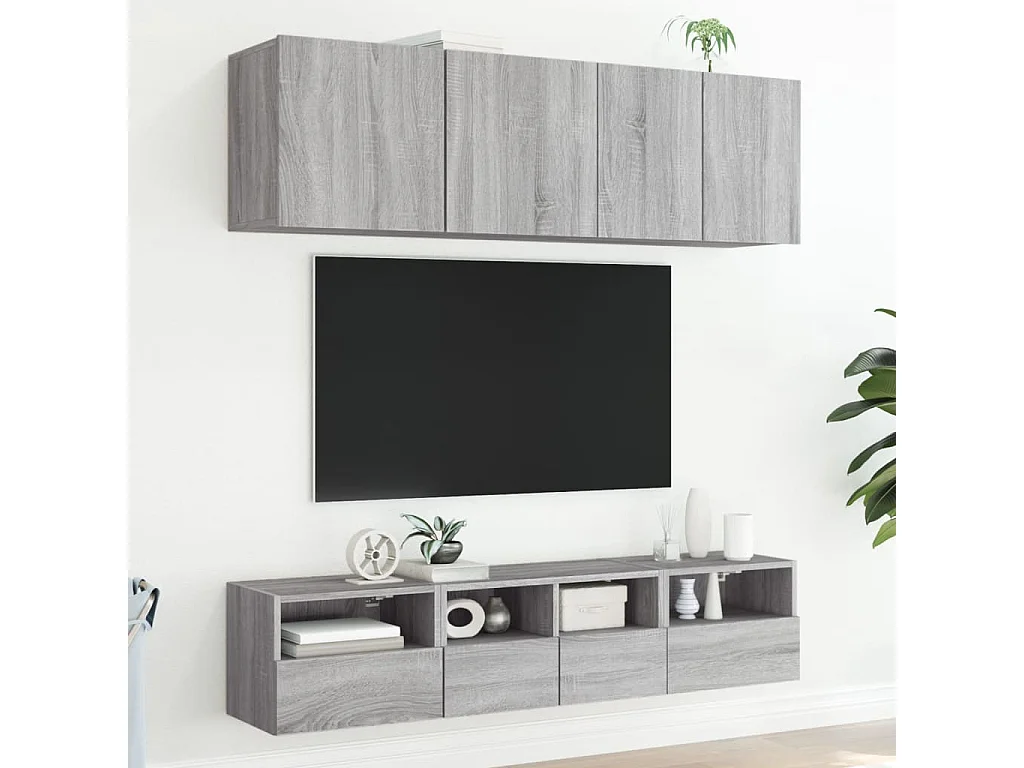 Meuble TV mural sonoma gris 40x30x30 cm bois d'ingénierie