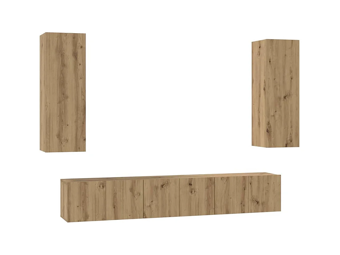Ensemble meuble TV 4 pièces chêne artisanal 30,5 x 30 x 90 cm