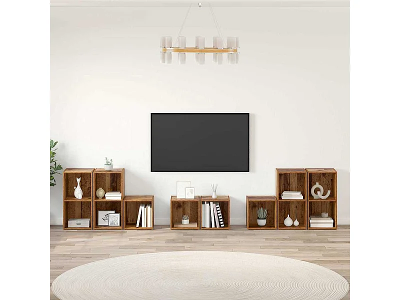 Ensemble de meubles TV 8 pièces Bois Ancien 37 x 35 x 72 cm