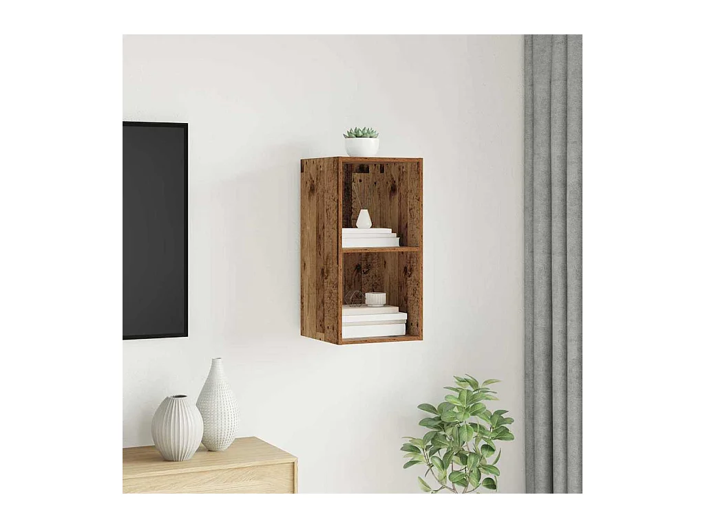 Meuble TV mural Bois ancien 37 x 37 x 72 cm Bois d'ingénierie