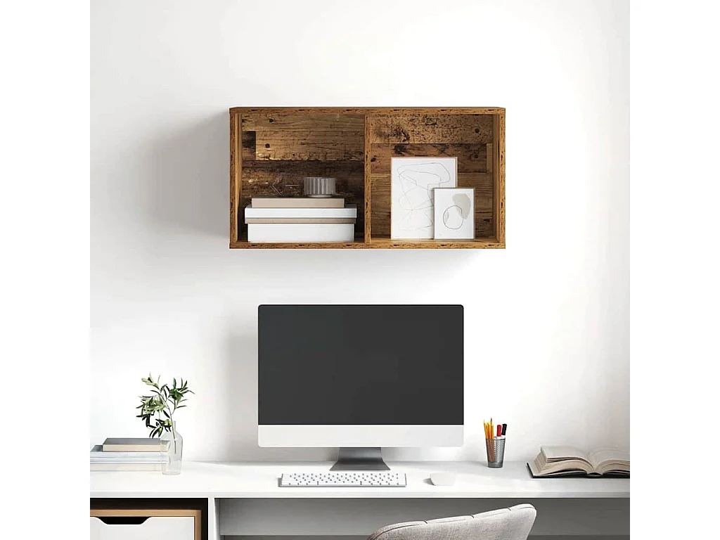 Meuble TV mural Bois ancien 37 x 37 x 72 cm Bois d'ingénierie