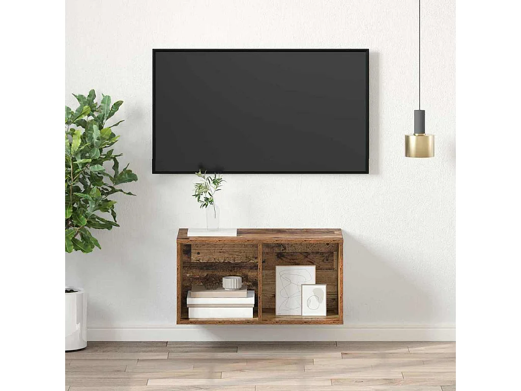Meuble TV mural Bois ancien 37 x 37 x 72 cm Bois d'ingénierie