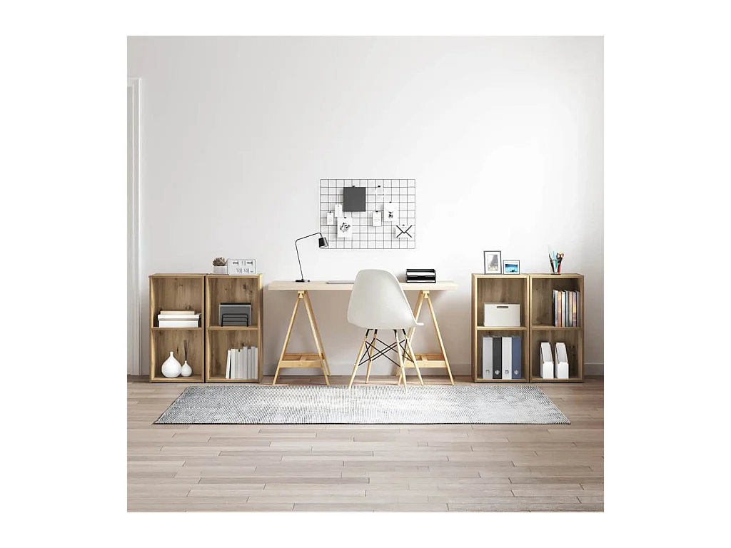 Ensemble meuble TV 4 pièces chêne artisanal 37 x 35 x 72 cm