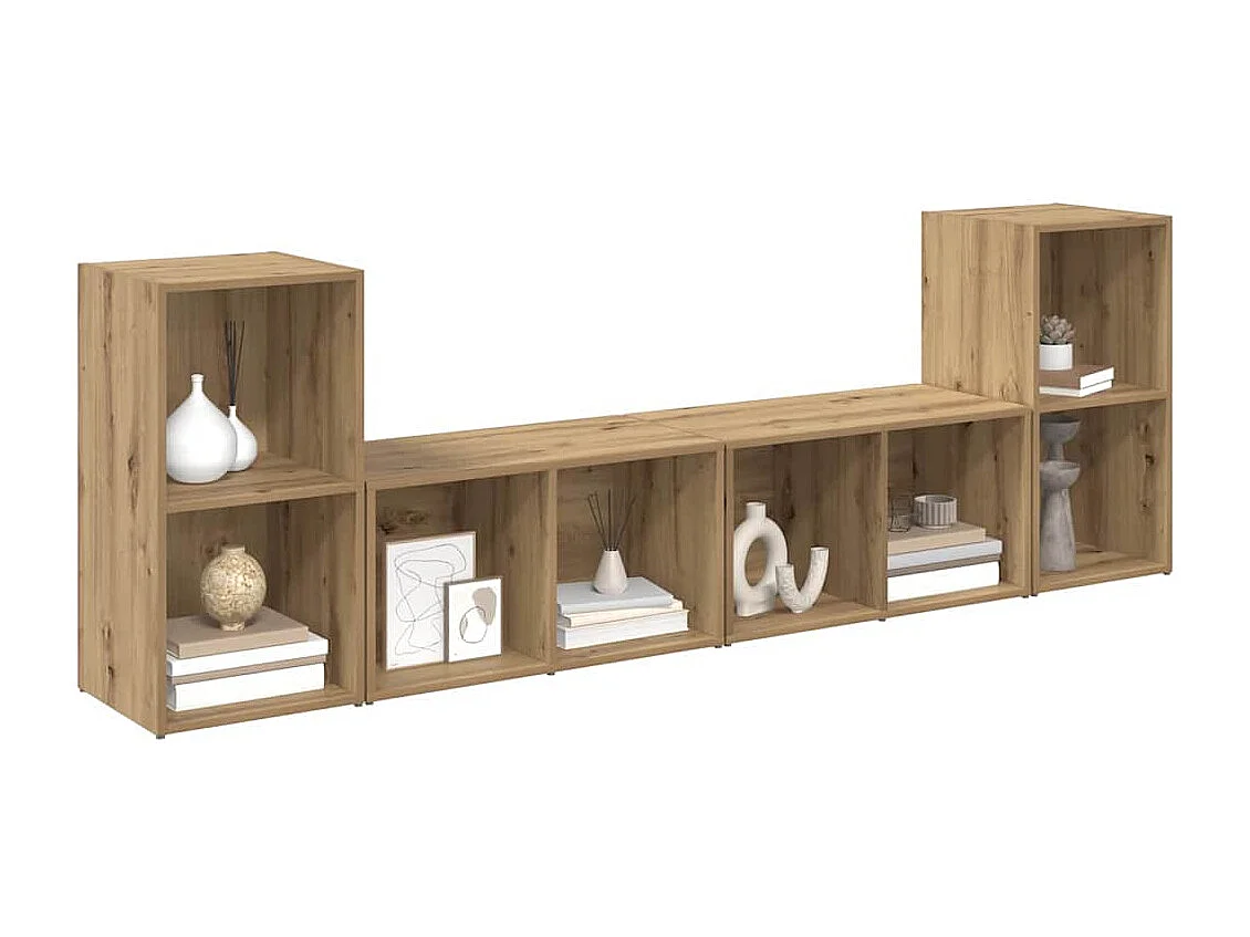 Ensemble meuble TV 4 pièces chêne artisanal 37 x 35 x 72 cm