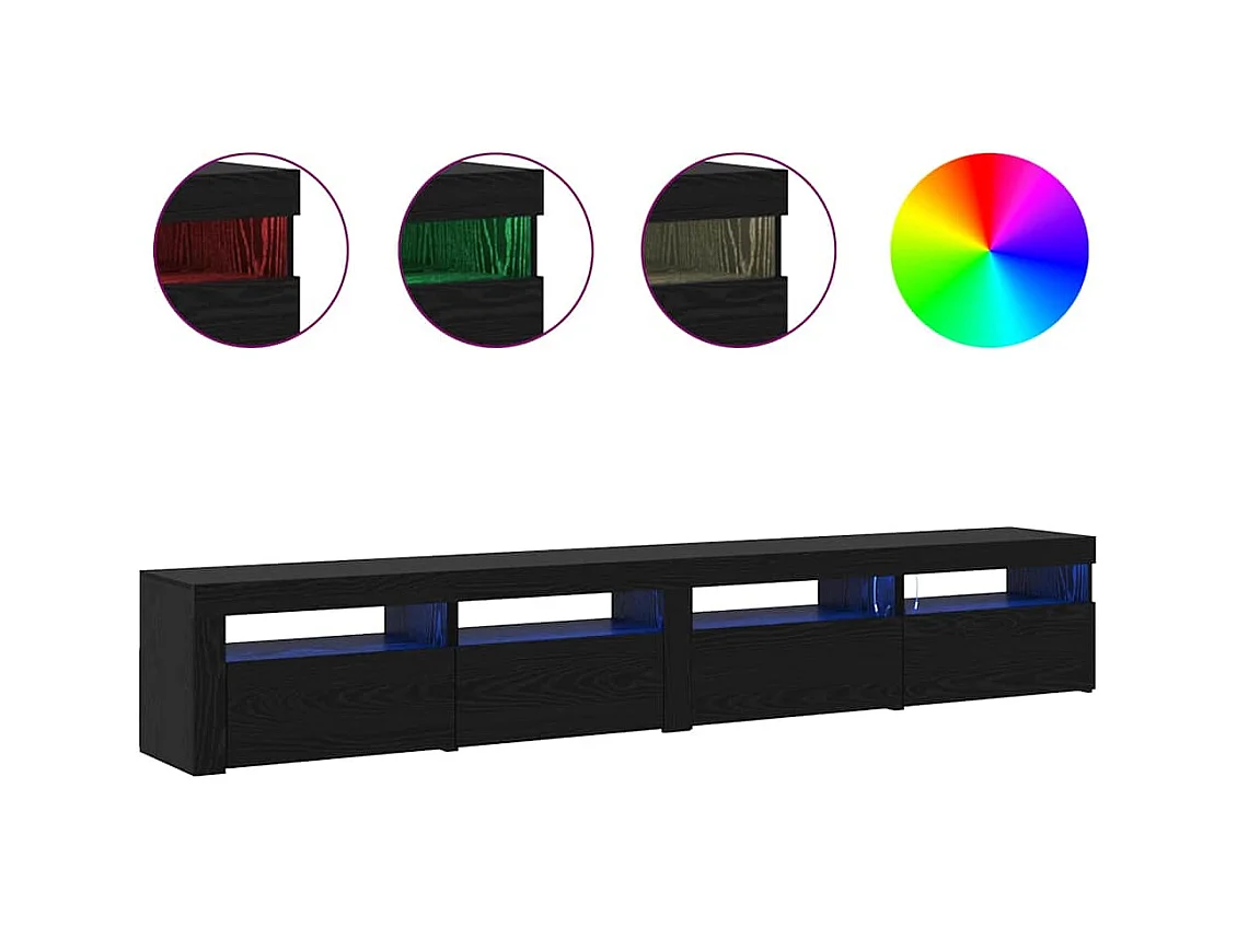 Ensemble de Meuble TV 3 pièces Chêne noir 240 x 35 x 40 cm