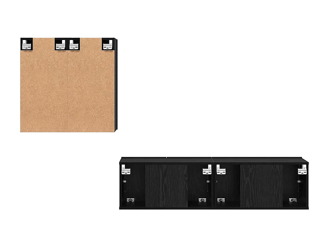 Conjunto de móvel de TV 4 peças Carvalho preto 120 x 30 x 30 cm