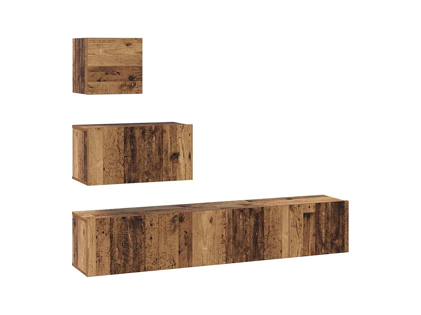 Ensemble meuble TV 4 pièces Bois ancien 80 x 30 x 30 cm