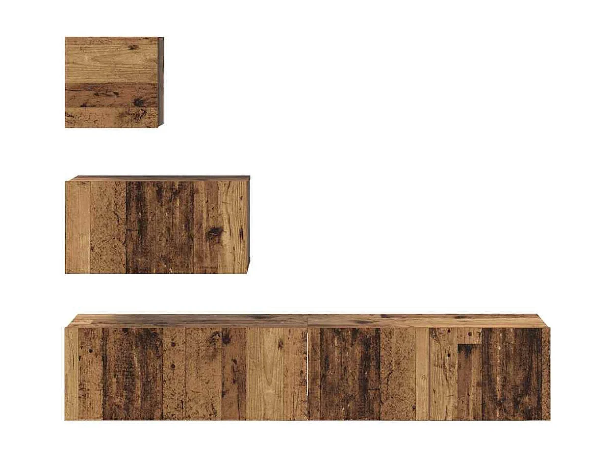 Ensemble meuble TV 4 pièces Bois ancien 80 x 30 x 30 cm