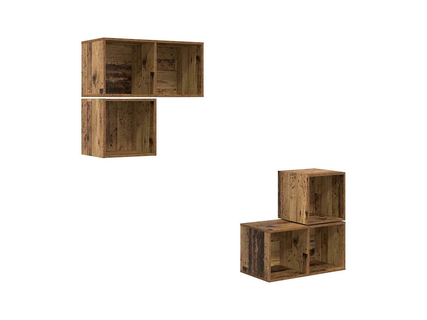 Ensemble meuble TV 4 pièces Bois ancien 37 x 37 x 72 cm