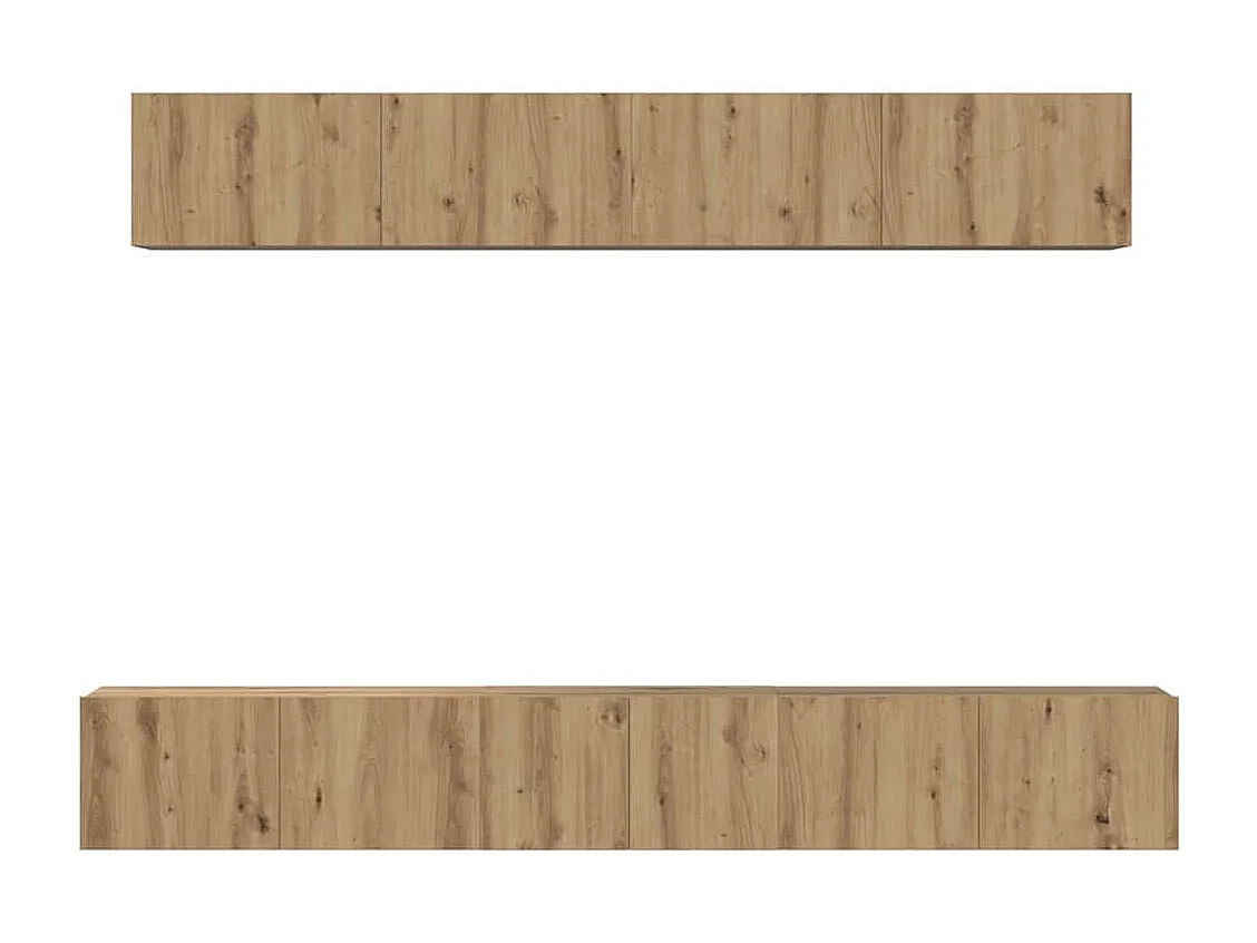 Tv-meubelset Wandgemonteerd 5 pcs artisanaal eikenkleurig