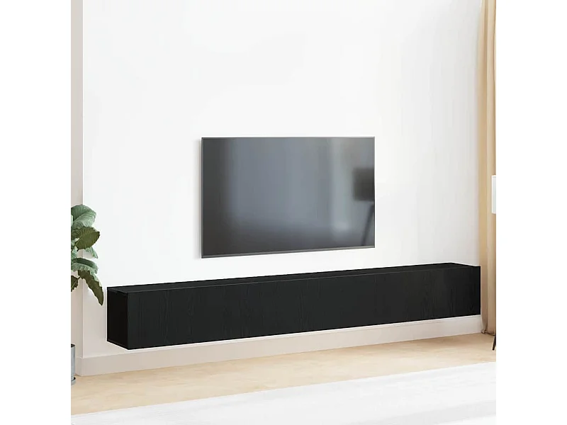 Conjunto de móvel de TV 3 peças Carvalho preto 80 x 30 x 30 cm