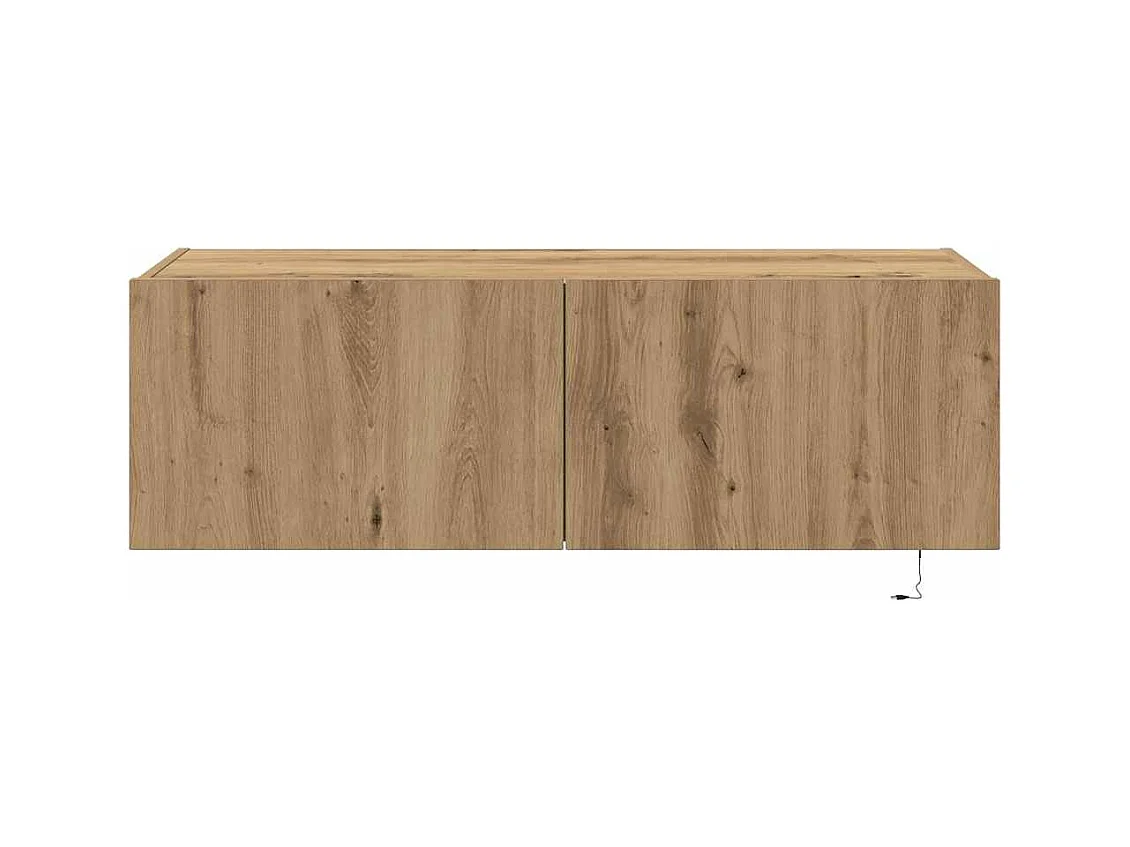 Meuble TV mural Montage mural chêne artisanal 100 x 35 x 31 cm