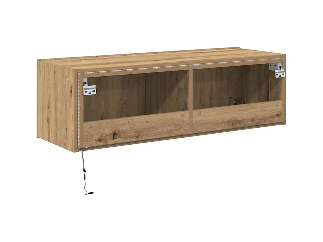 Meuble TV mural Montage mural chêne artisanal 100 x 35 x 31 cm