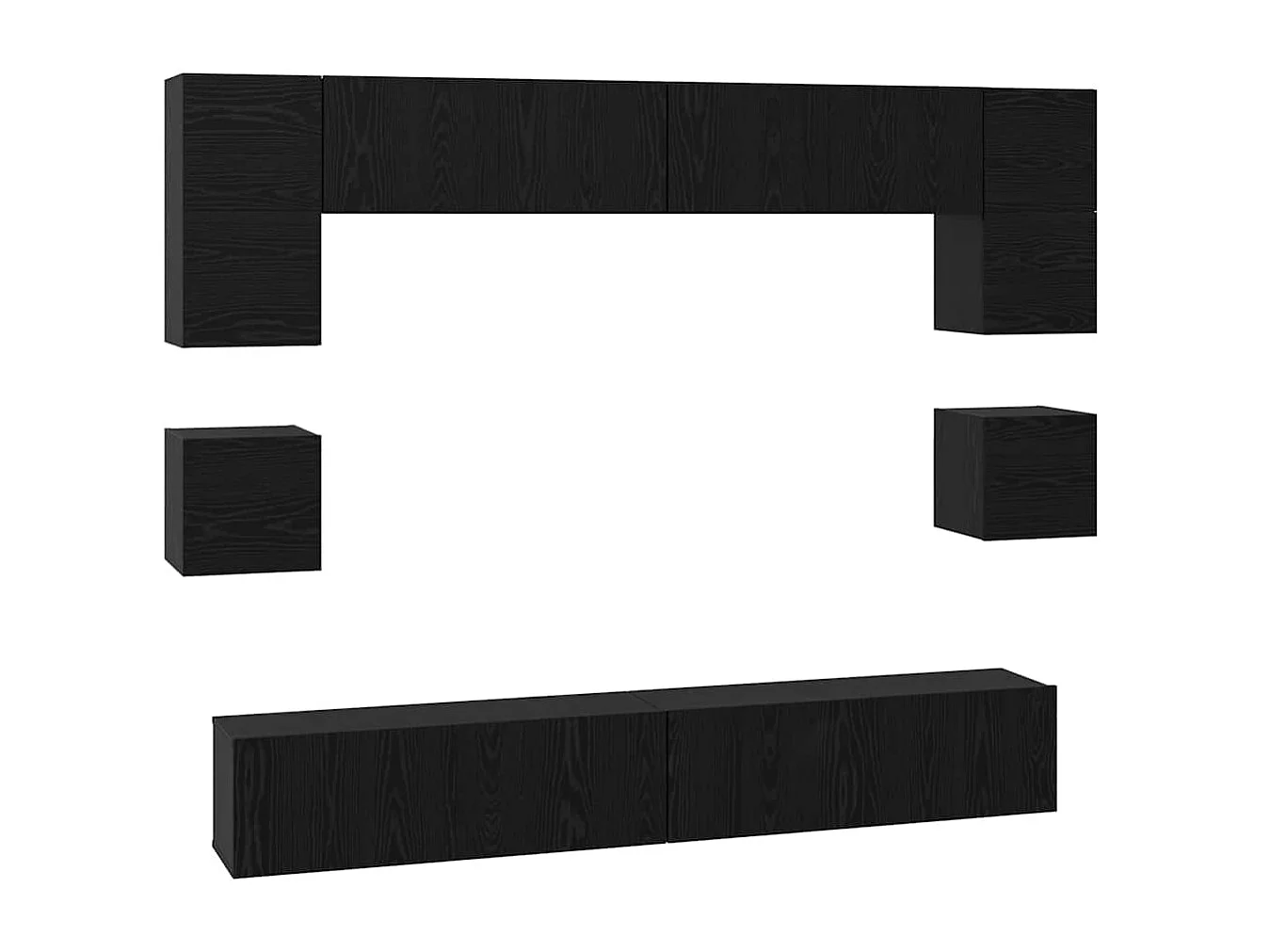 Ensemble meuble TV 8 pièces Chêne noir 100 x 30 x 30 cm