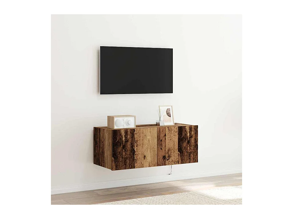 Meuble TV mural Bois ancien 80 x 35 x 31 cm Bois d'ingénierie