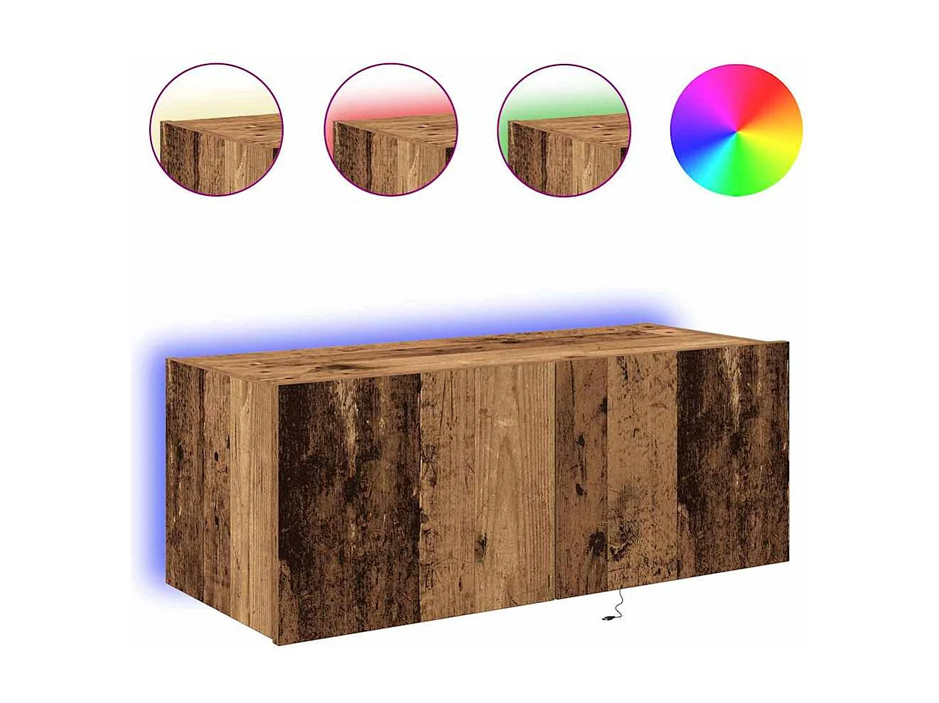 Meuble TV mural Bois ancien 80 x 35 x 31 cm Bois d'ingénierie