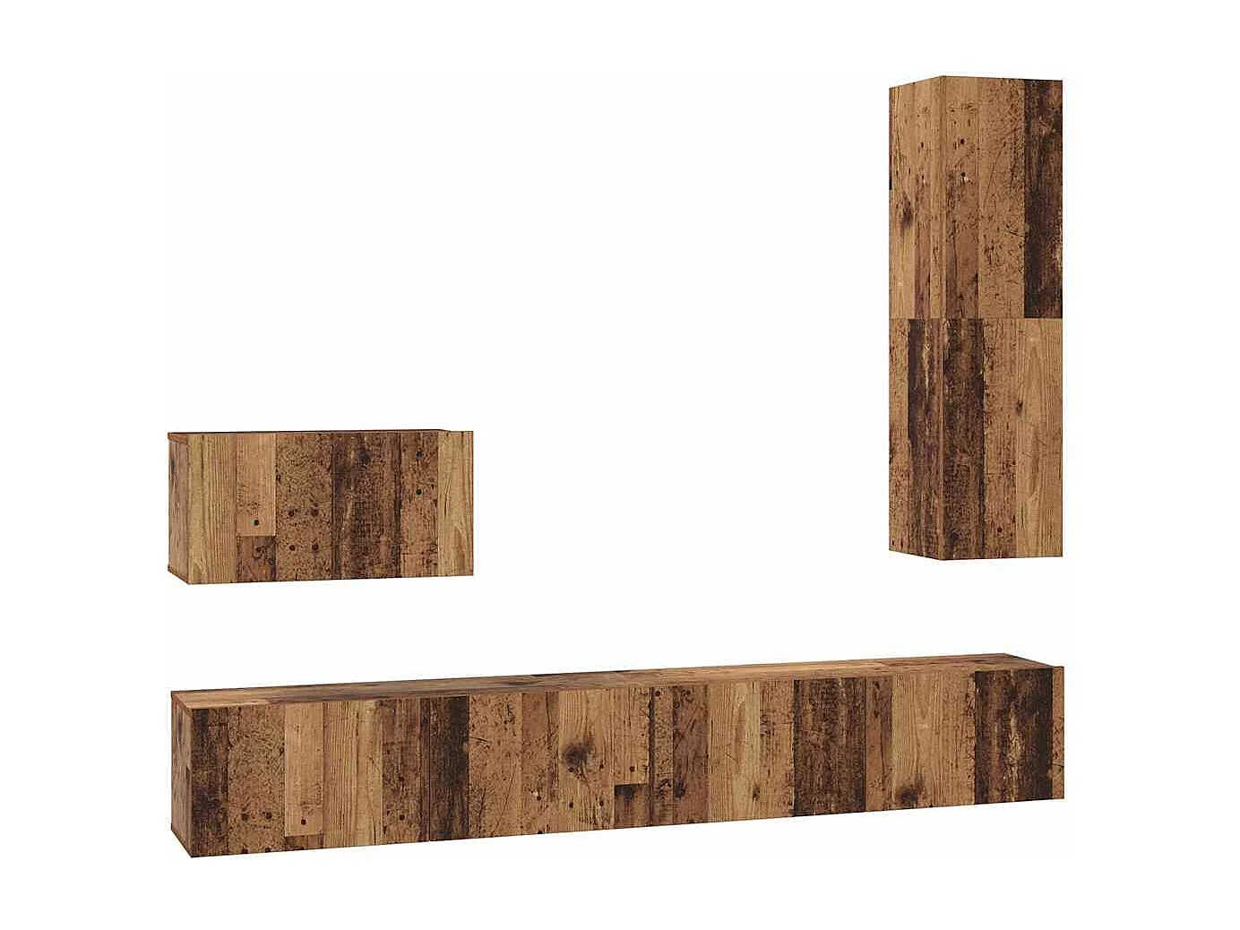 Ensemble de meubles TV 4 pièces Bois ancien 200 x 30 x 30 cm