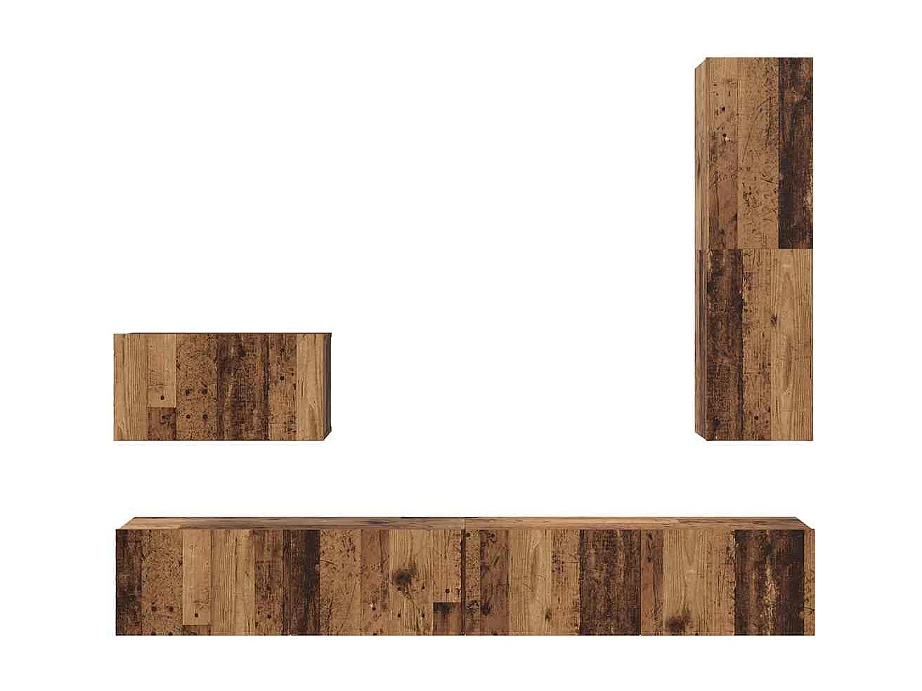 Ensemble de meubles TV 4 pièces Bois ancien 200 x 30 x 30 cm