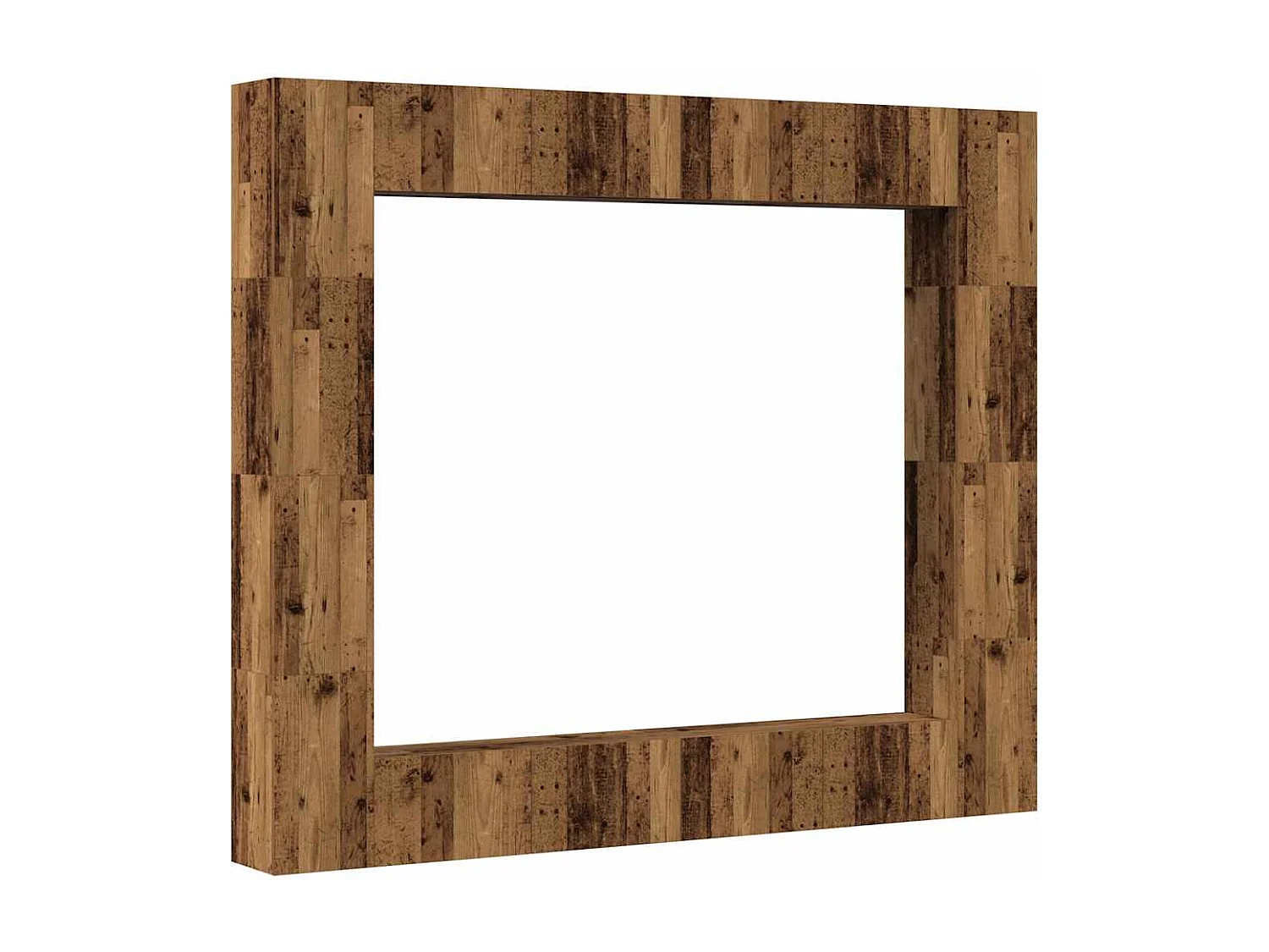 Conjunto de mueble de TV 8 piezas montado la pared madera vieja