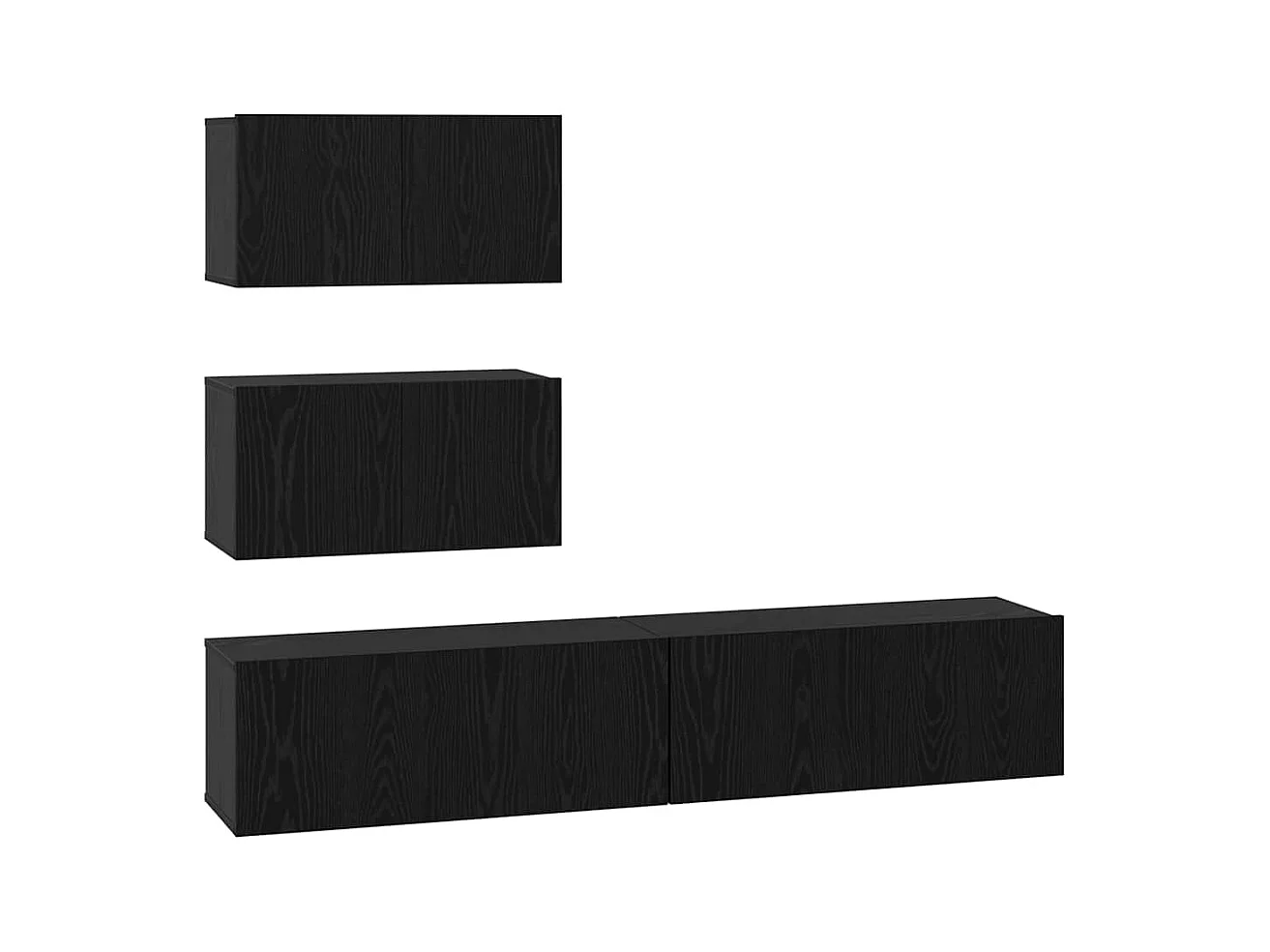 Ensemble meuble TV 4 pièces Chêne noir 80 x 30 x 30 cm