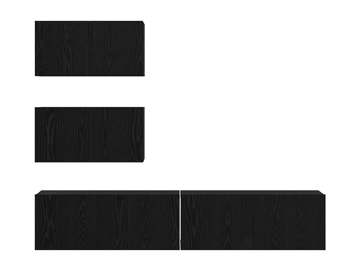 Ensemble meuble TV 4 pièces Chêne noir 80 x 30 x 30 cm