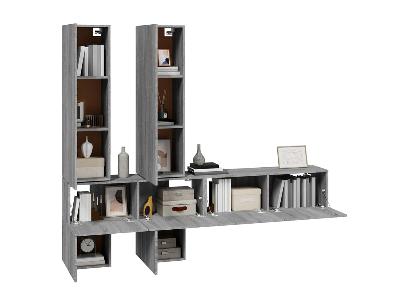 Meuble TV mural Sonoma gris Bois d'ingénierie