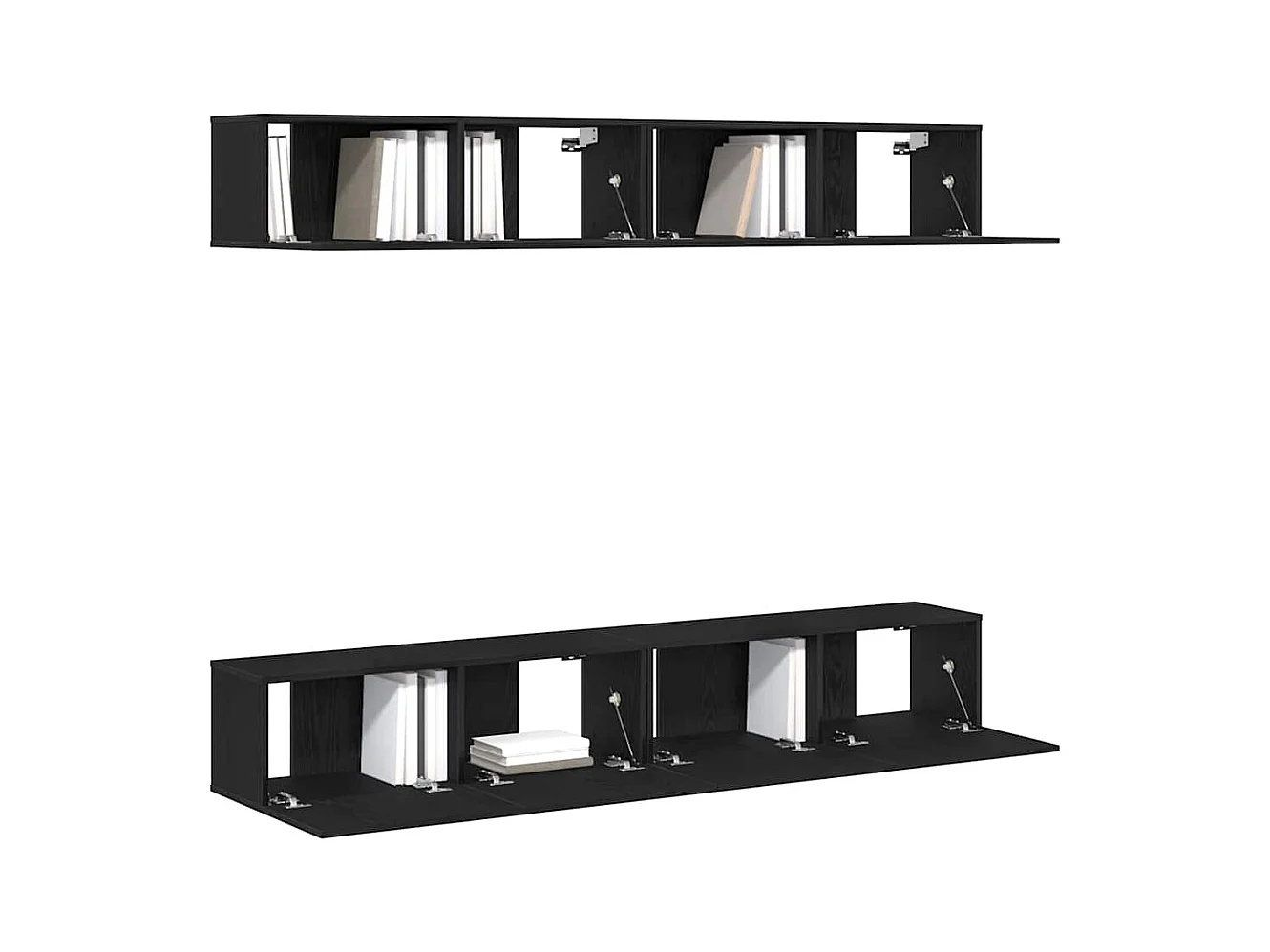 Ensemble meuble TV 4 pièces Chêne noir 100 x 30 x 30 cm