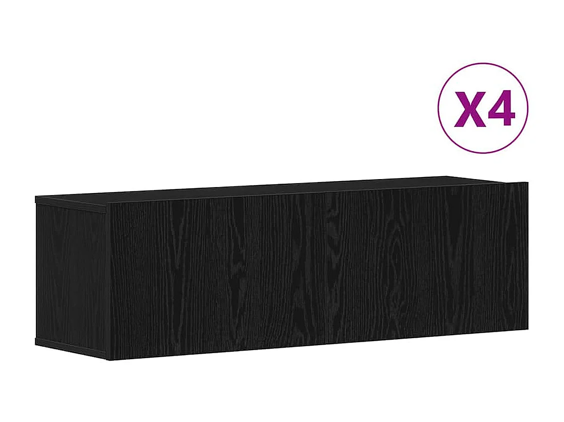 Ensemble meuble TV 4 pièces Chêne noir 100 x 30 x 30 cm