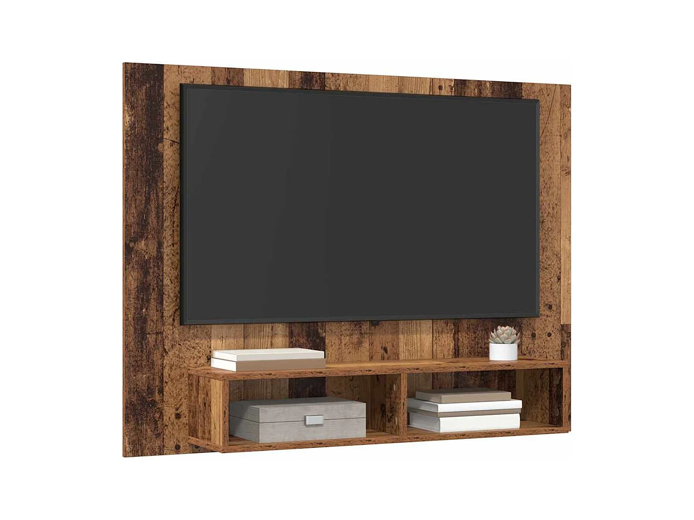 Meuble TV mural Bois ancien 120 x 23.5 x 90 cm