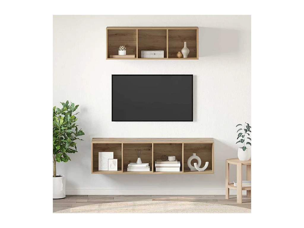 Ensemble de meubles TV 2 pièces chêne artisanal 37 x 37 x 142.5 cm