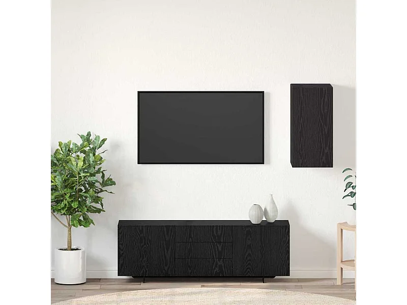 Mueble para TV de Pared Roble negro Madera contrachapada