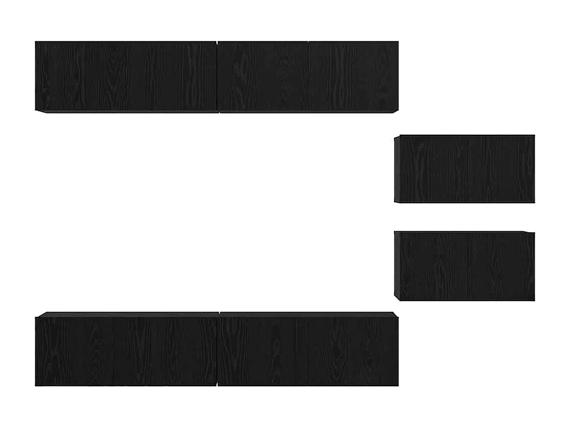 Ensemble meuble TV 6 pièces Chêne noir 80 x 30 x 30.5 cm Petite