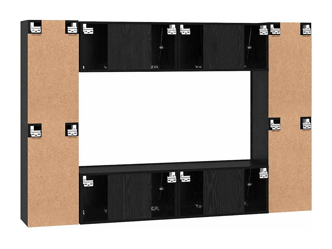 Ensemble meuble TV 8 pièces Chêne noir 60 x 30 x 30 cm